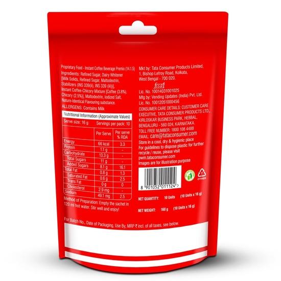 Tata Coffee All In 1 Premix, Caramel Flavour, Instant Coffee-Chicory Premix, Rich Aroma, 160g (10 Sachets X 16g)