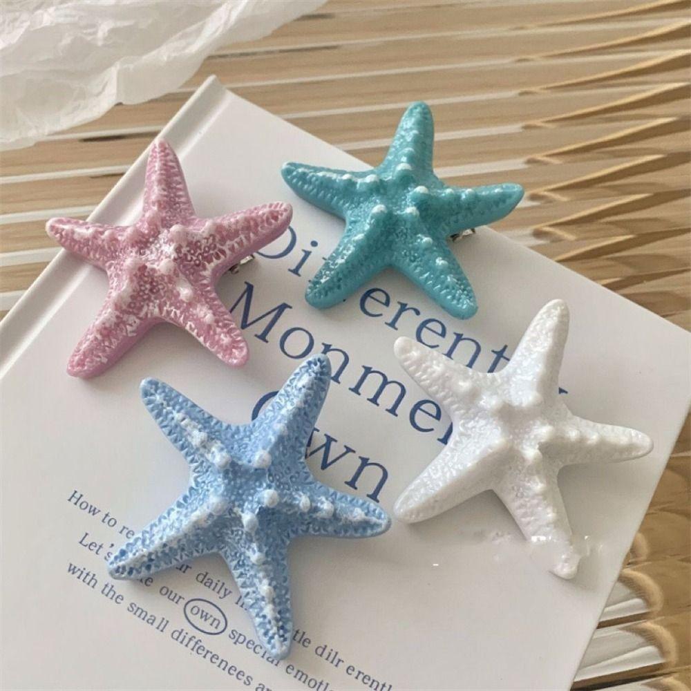 2PCS Korean Style Starfish Hairpin Summer Sweet Bangs Clip Starfish Hair Clip  Hair Accessories