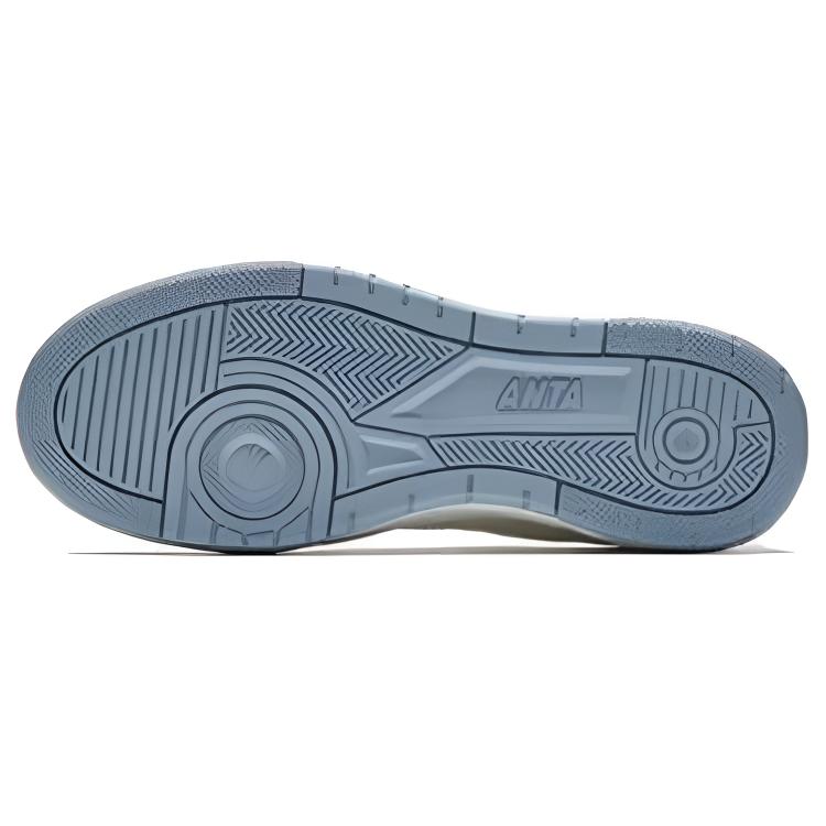 Anta Comfortable Fashion Versatile Wear Resistant Non Slip Shock Absorbing Low Top Sneakers Women Sneakers Ivory-White Dusty-Blue 122538010-3