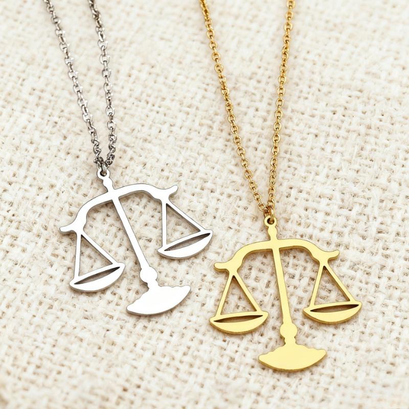 Stainless Steel Necklaces Mythology Libra Prayer Baptism Pendant Bohemian Choker Female Chain Necklace For Women Jewelry Gifts