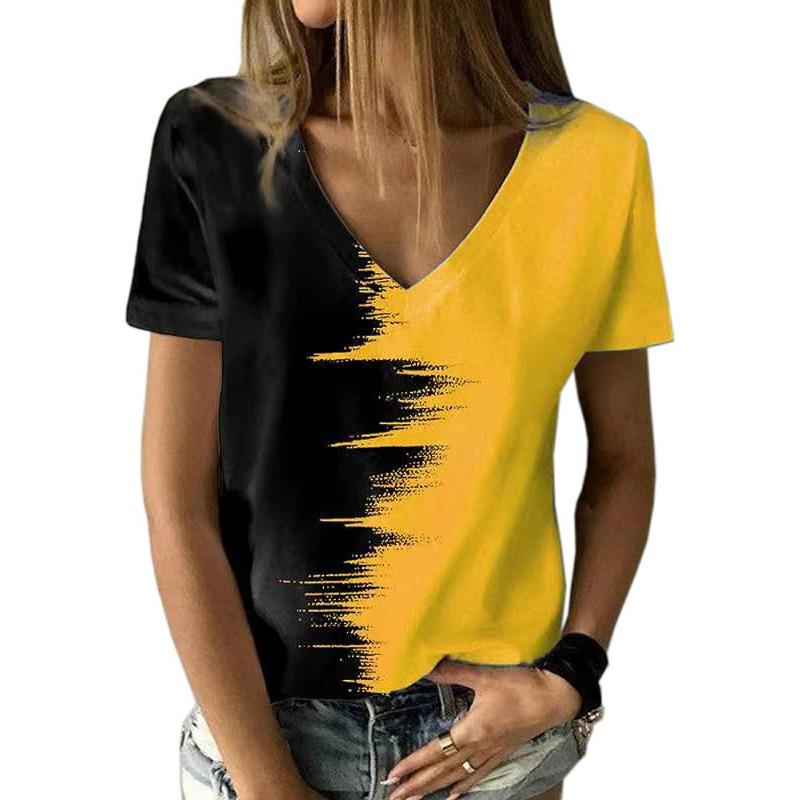 Plus Size Heart Design Pattern Printed T-shirts Summer Fashionable High Quality Short Sleeved