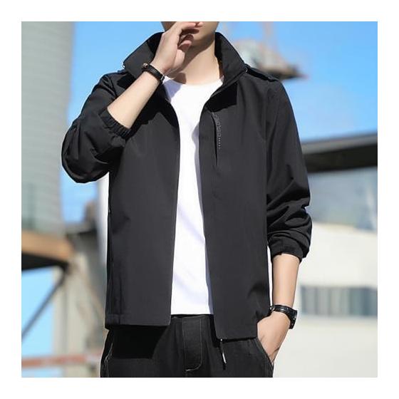 [Joyasslly] Men's Windbreaker, Mountain Parka Jacket, Detachable Hood, Soft Shell Jacket, Outdoor Work Wear, Windproof, Water Repellent, Mountain