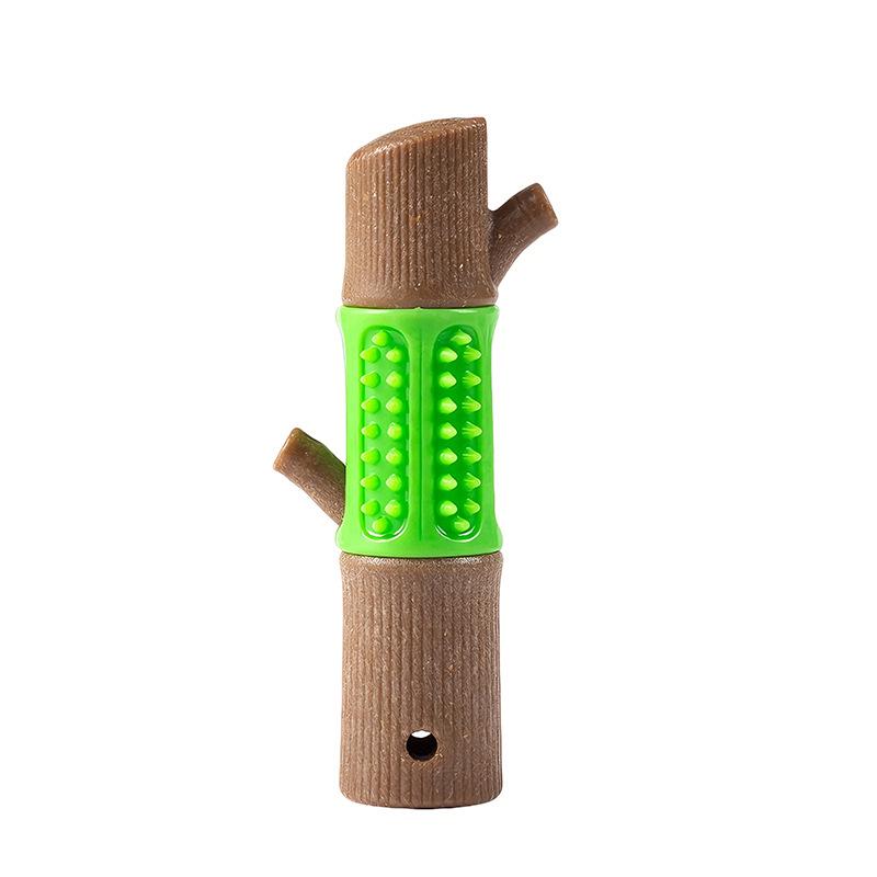 Durable Deer Antler Dog Teething Stick - Puppy Self-Entertainment Chew Toy for Boredom Relief зелёный