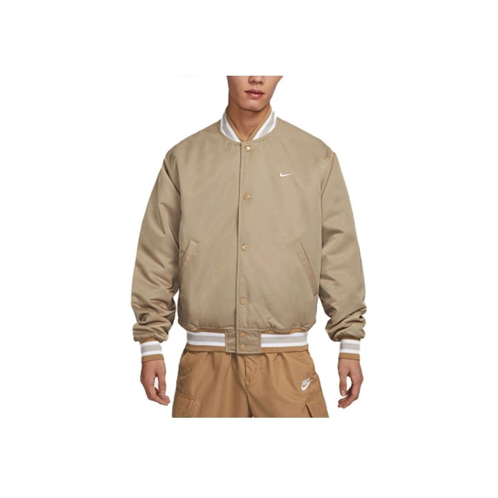 Nike Sportswear Authentics Dugout Jacket (Asia Sizing) Khaki/White Men Streetwear DX0659-247