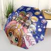 1 PC Automatic Folding Umbrella - Cardcaptor Sakura Pattern Portable Foldable Design With 8 Ribs Christmas Birthday Gifts