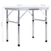VidaXL Table Pliable de Camping Table Pliable de Jardin Table de Randonnée Table d'Exterieur Table de Pique-nique Blanc 48178
