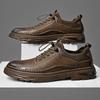 Fashion Genuine Leather Mens Casual Shoes Vintage Style Male Oxford Shoes Comfortable Leisure Walk Sneakers Versatile Men Wedding Shoes