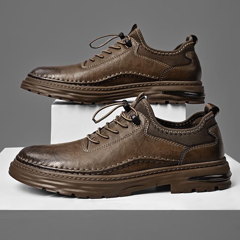 Fashion Genuine Leather Mens Casual Shoes Vintage Style Male Oxford Shoes Comfortable Leisure Walk Sneakers Versatile Men Wedding Shoes