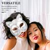 Blank Cat Face Mask Half Plastic Lightweight Paintable Halloween Party Cosplay Masquerade Animal Mask Masks