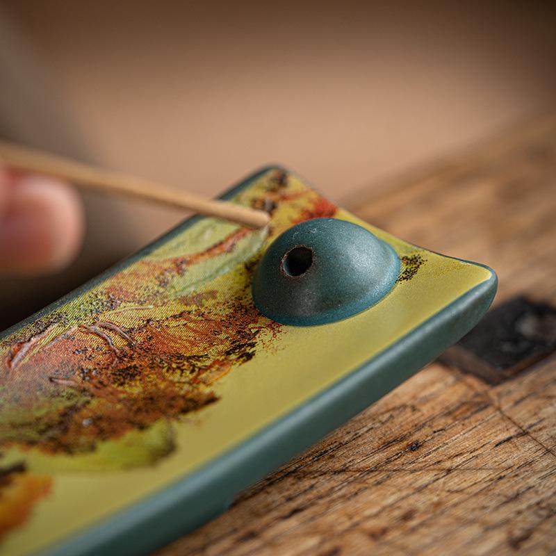 New Antique Chinese Enamel Ceramic Line Incense Home Indoor Incense Holder Decoration Incense Insert Tool Supplies 2025 New