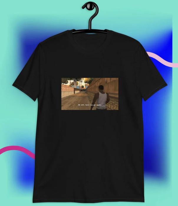 Футболка с мемом по San Andreas, Подарочная футболка XXXL