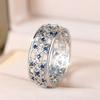 Blue Zircon Small Round Stone Rings For Women Vintage Silver Color Engagement Ring Wedding Jewelry Bridal Versatile Gift