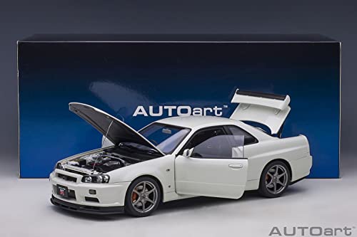 AUTOart 1/18 Scale Nissan Skyline GT-R (R34) V-Spec II White Pearl Finished Product 77406