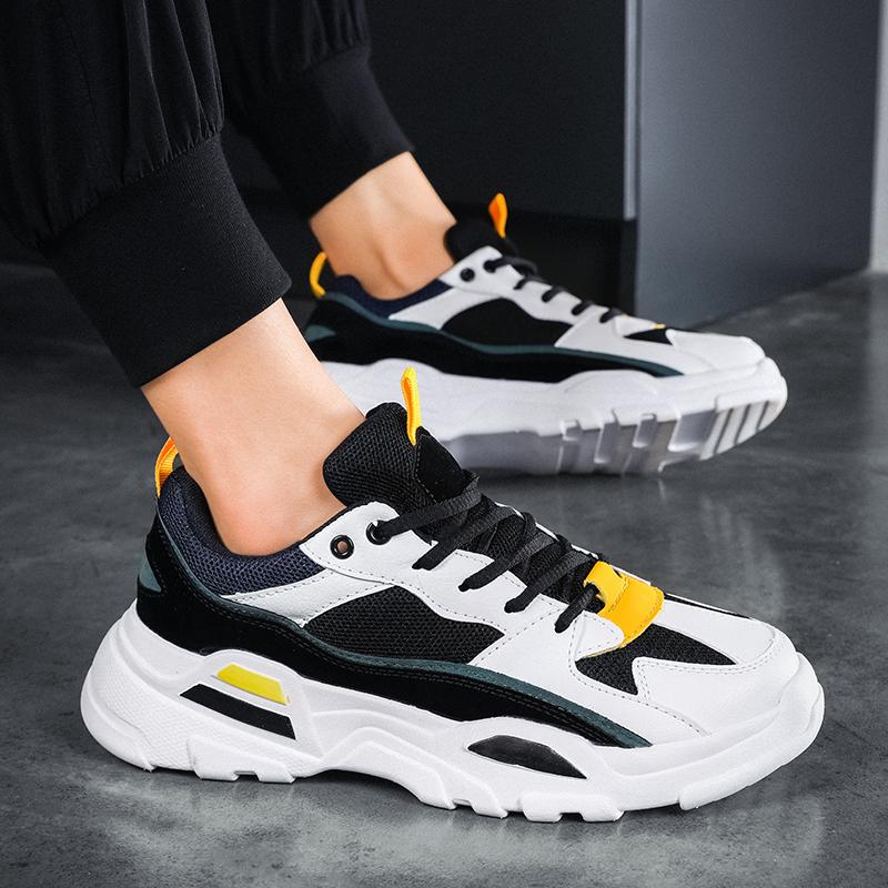 Fashion Men's Shoes Sneakers Lace Up 2025 New Breathable Casual Sneakers Leisure Soled Comfort Non Slip Outdoor Running Shoes