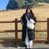 Medium and Long Down Cotton-padded Jacket for Women Winter 2025 New Style Over Knee Students Loose Thick Cotton-padded Jacket Bread Coat