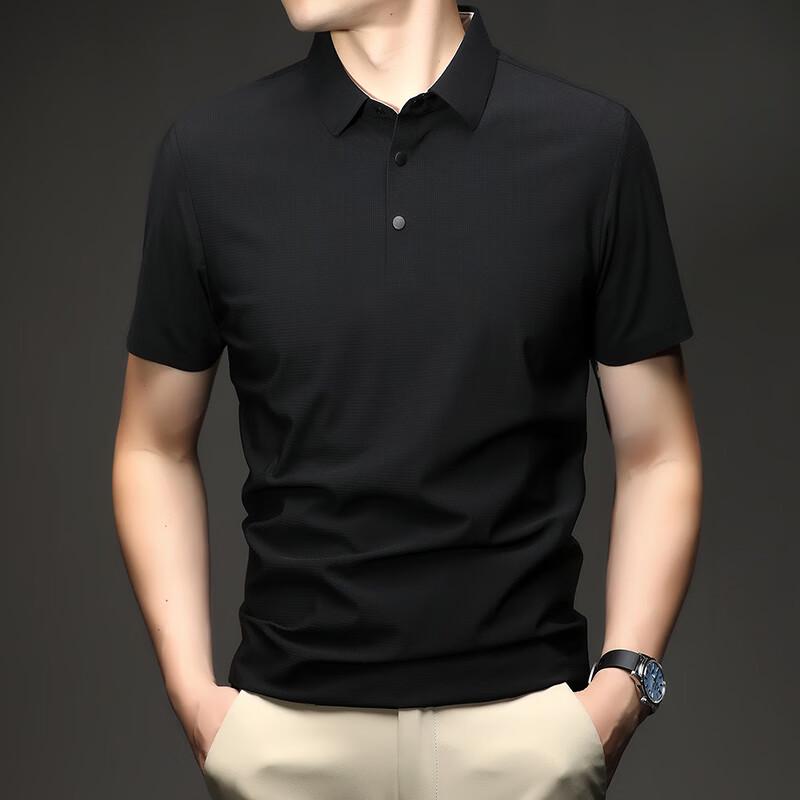 Firstview Men s Summer Contrast Hem Split Short Sleeve Polo Shirt 3XL