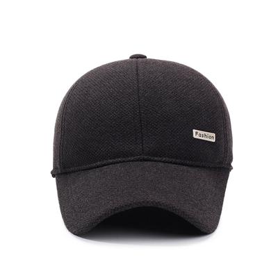 Men'S Season New Woolen Baseball Cap Fashion Leisure Elderly Thermal Cotton Cap Ear Protection Cap
