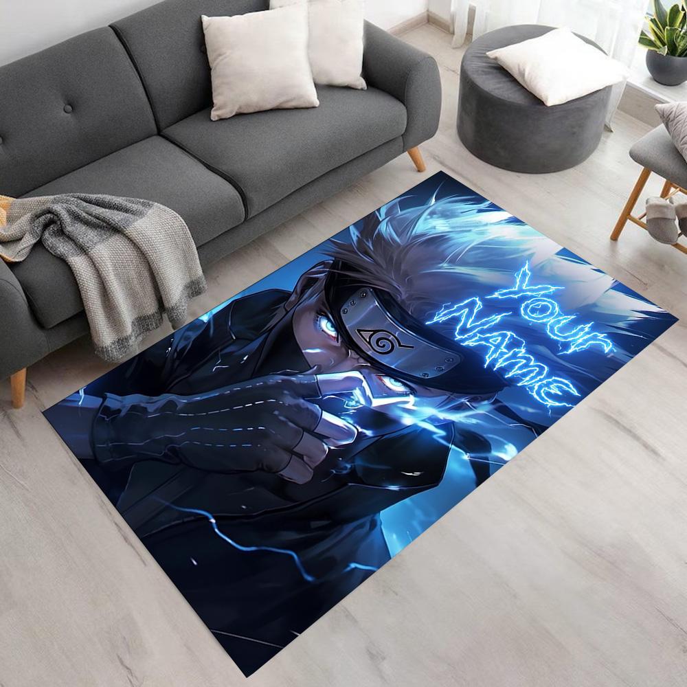 Naruto Character Customizable Name Floor Mat Design for Playrooms Study Room Outdoor Decorate Room Anti-slip Rug Office Home Decor