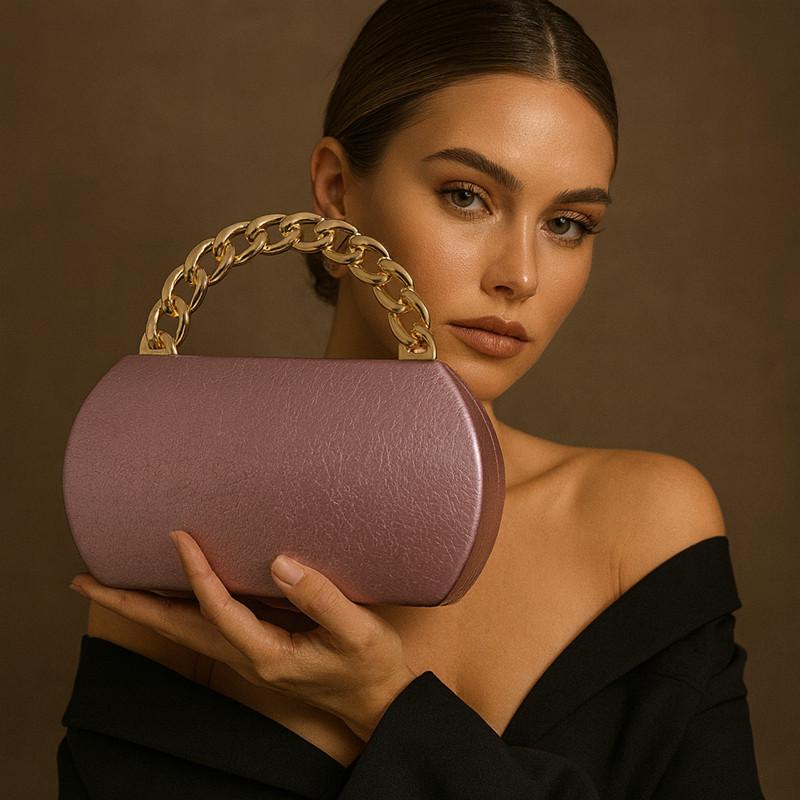 2025 Neues Mode Design Damen Übertrieben Große Eisenkette Abend-Clutch-Tasche High-End Party-Handtasche Dame Bankett Crossbody-Tasche
