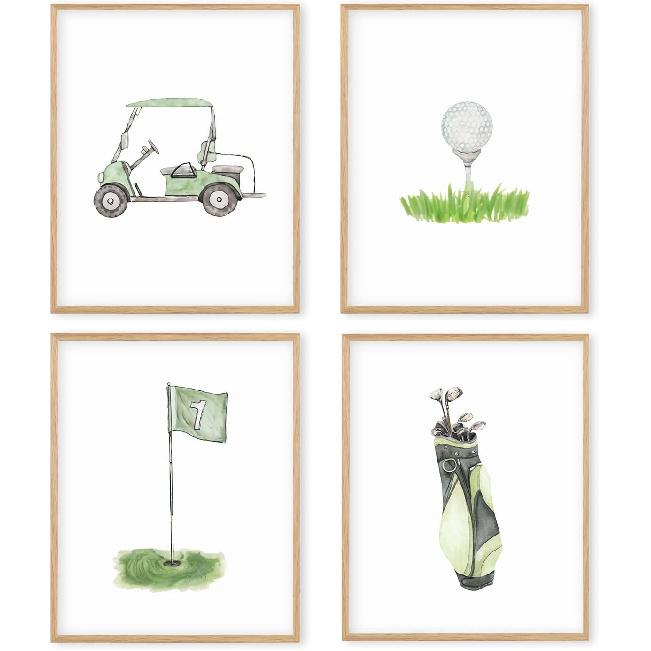 Boat Wades Golf Nursery Decor Unframed Wall Art Prints,Golf Flag Posters & Prints For Home Boy Room Decor,Green Sports Nursery Posters Pictures 8x10