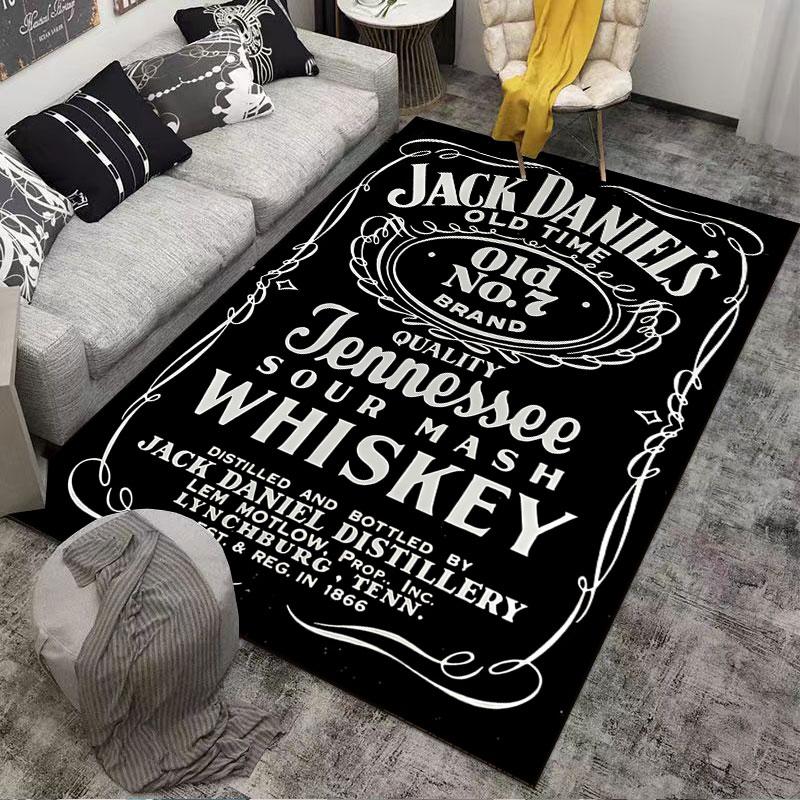 Jack Daniel's Label Carpet Suitable As a Non-slip Mat for the Living Room or Bedroom Sofa