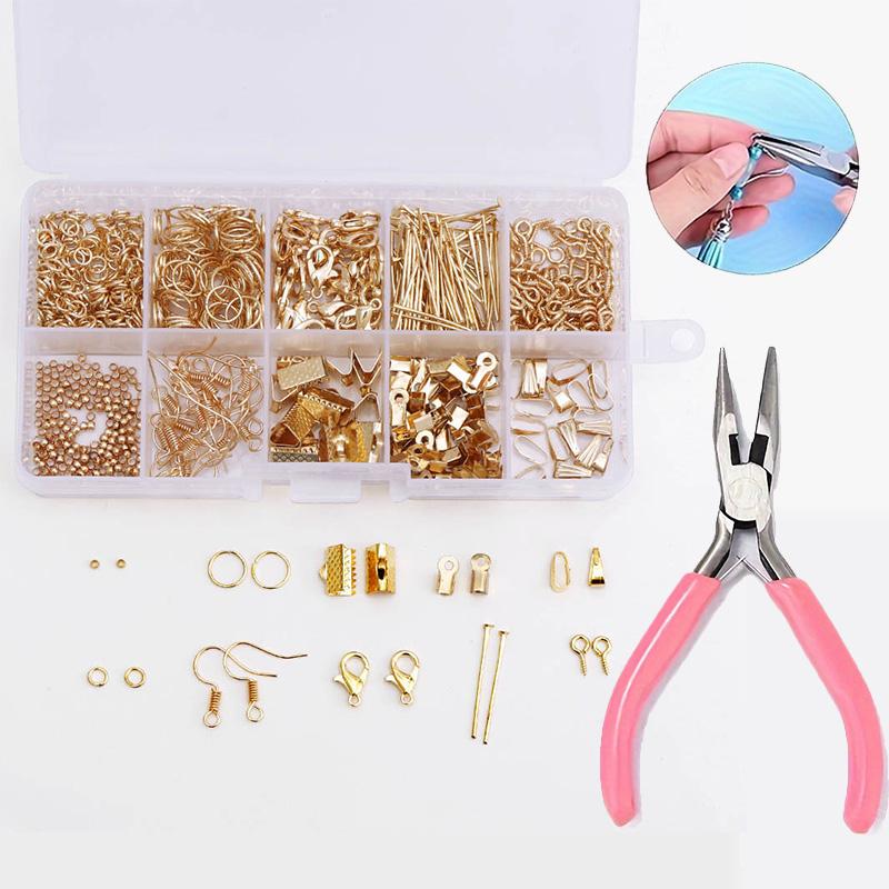 Jewelry Making Starter Kit Earrings Necklace Findings DIY Beads Plier Tools Set Jewelry Repair Tools Set Jewelry Accessories