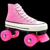 High-Top Canvas Double-Row Roller Skates