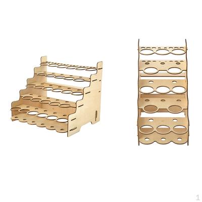 2pcs DIY Paint Bottle Brushes Rack,Epoxy Tool Multi-Layer Wooden Organizer, Storage Display Stand