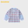 DUUDUU Boys' Faux-Layer Striped Long-Sleeve T-Shirt