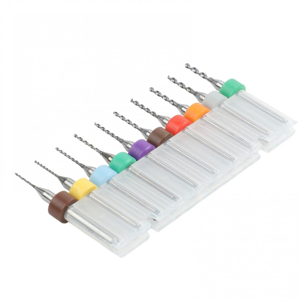 PCB Drill Bit Set 10PCS Carbide for Detailed Circuit Board and Metal Drilling