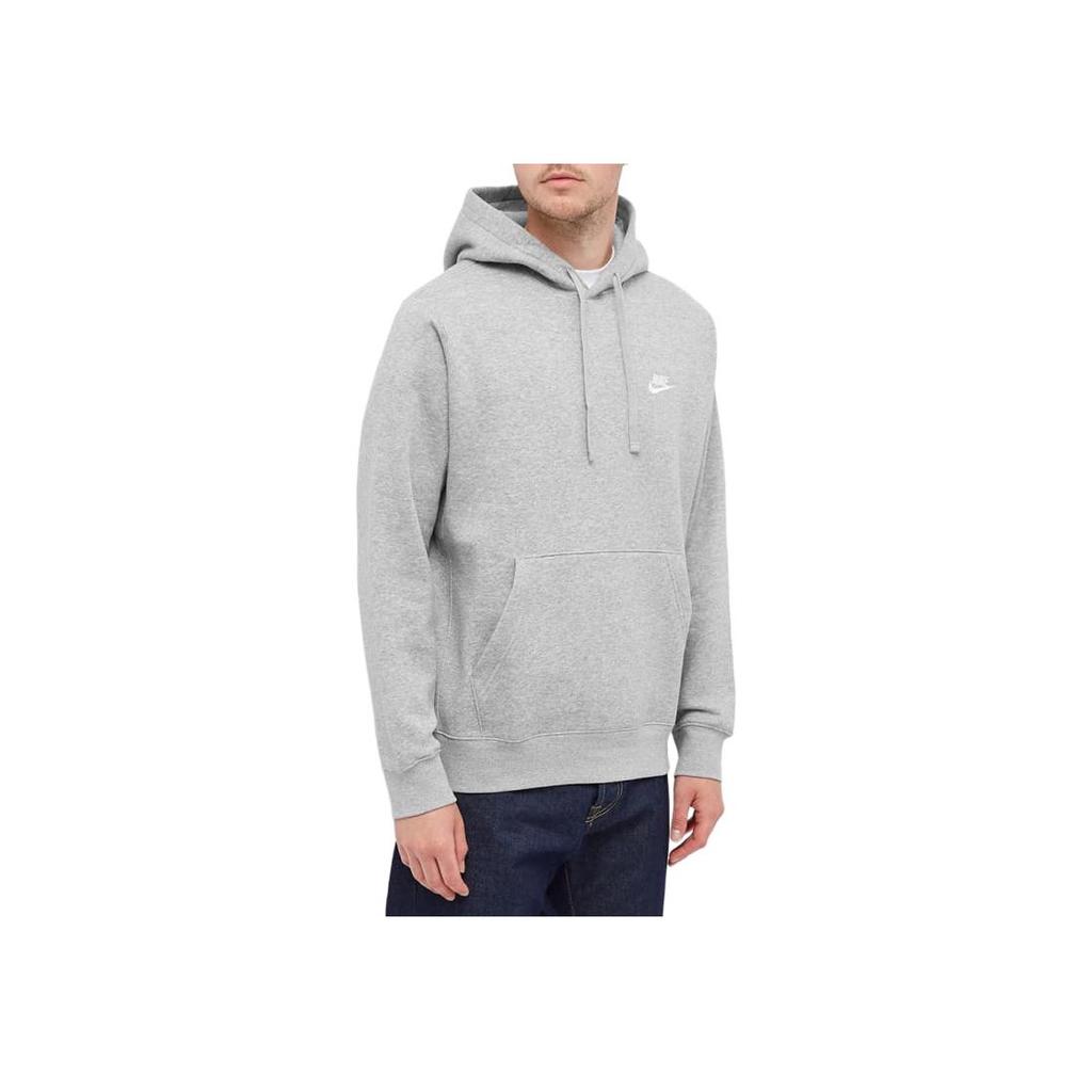 Nike Sportswear Club Fleece Pullover Hoodie Grey/White Unisex Streetwear BV2654-063