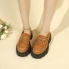 Fashion 2024 Autumn High Quality Women Shoes Light Comfort Flas Platform Shoes Metal Buckle Casual Mother Shoes Wedge Women Loafers
