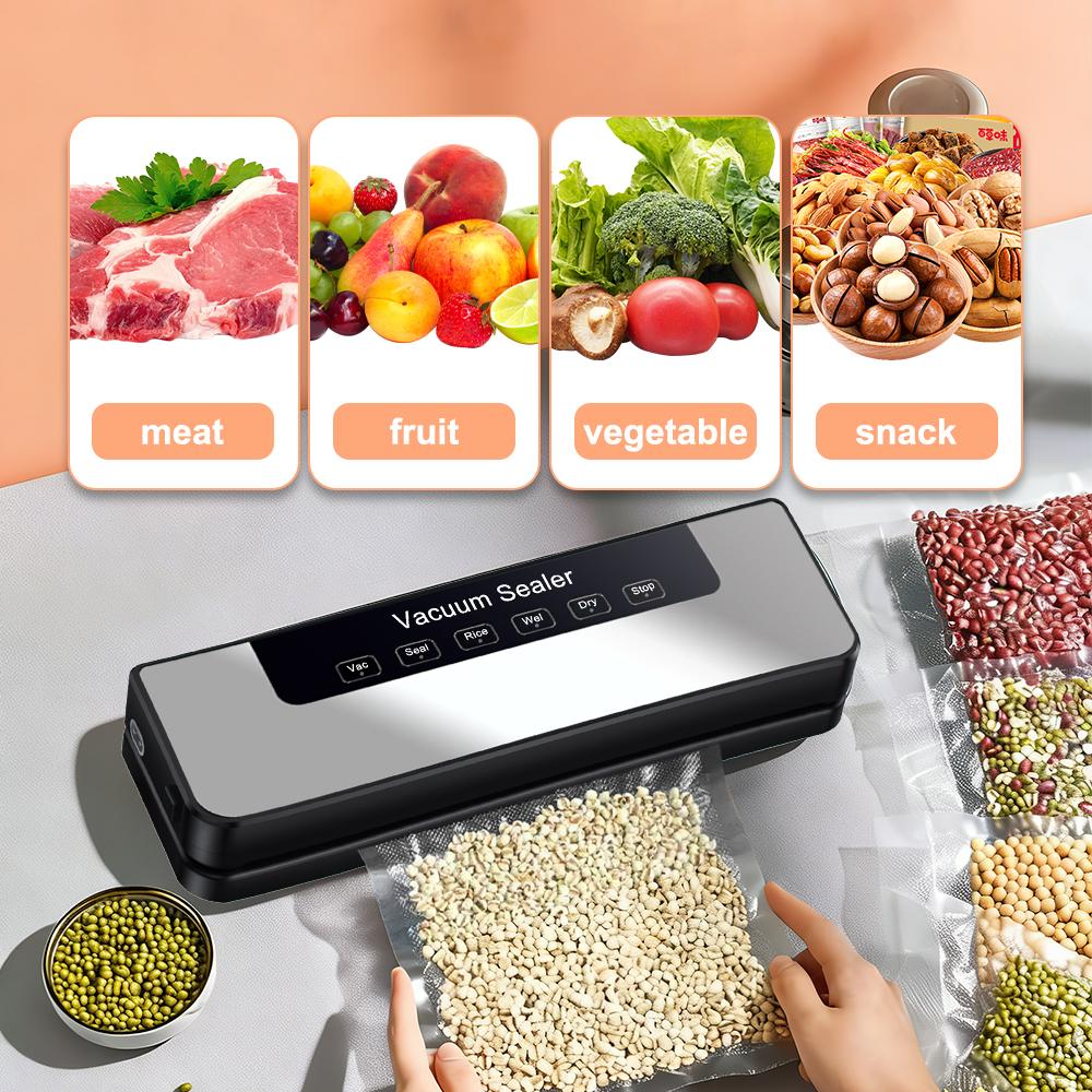 New Commercial Vacuum Sealer with 50 Sealer Bags,Food Preservation 65KPA Strong Suction Compression Device for Dry and Wet Items