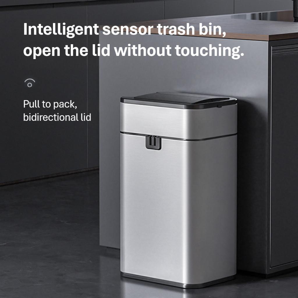 30L Large Capacity Smart Motion-Sensing Trash Bin Bathroom Office Garbage Can Commercial Public Area Dustbin