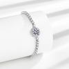 French Romantic 925 Silver Pull-Up 2 Carat Round Bag Zircon Imitation Moissanite Ladies Bracelet Wedding Jewelry