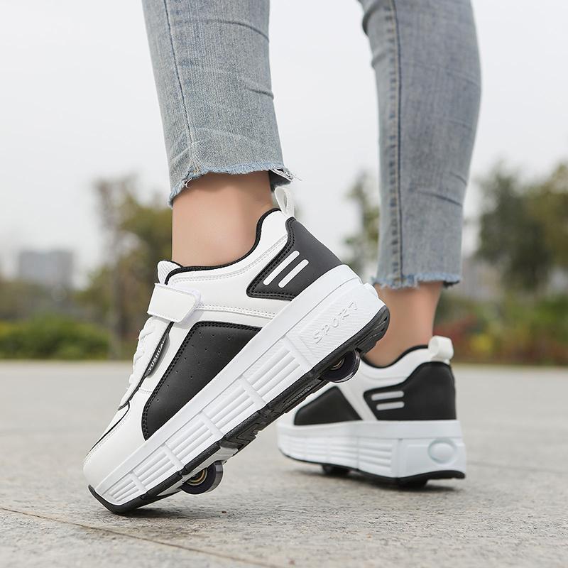 31-40 Children's Plus Size Fashionable Thick Soled Roller Skates Children's Wheeled Sports Shoes Outdoor Sports Shoes