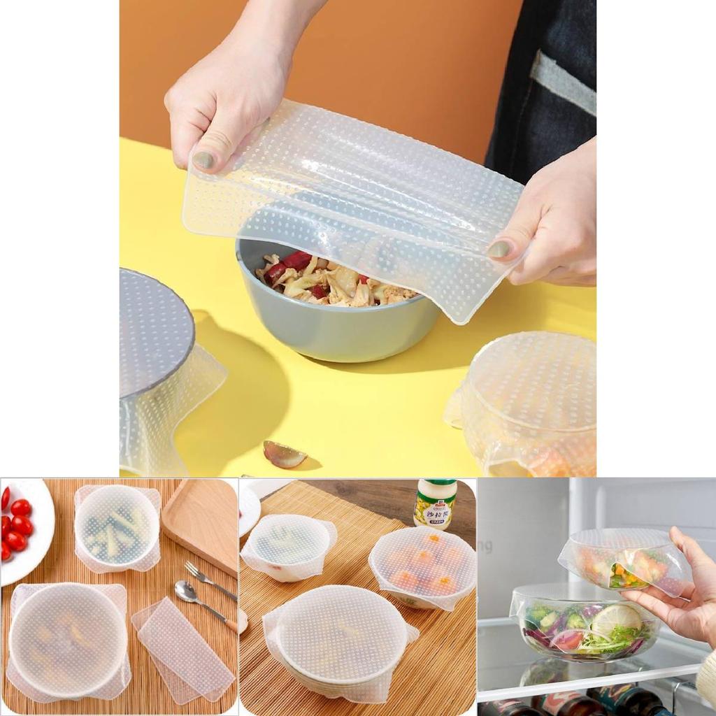 Transparent Silicone Reusable Food Wrap Versatile Microwave Bowl Lid Kitchen Cover