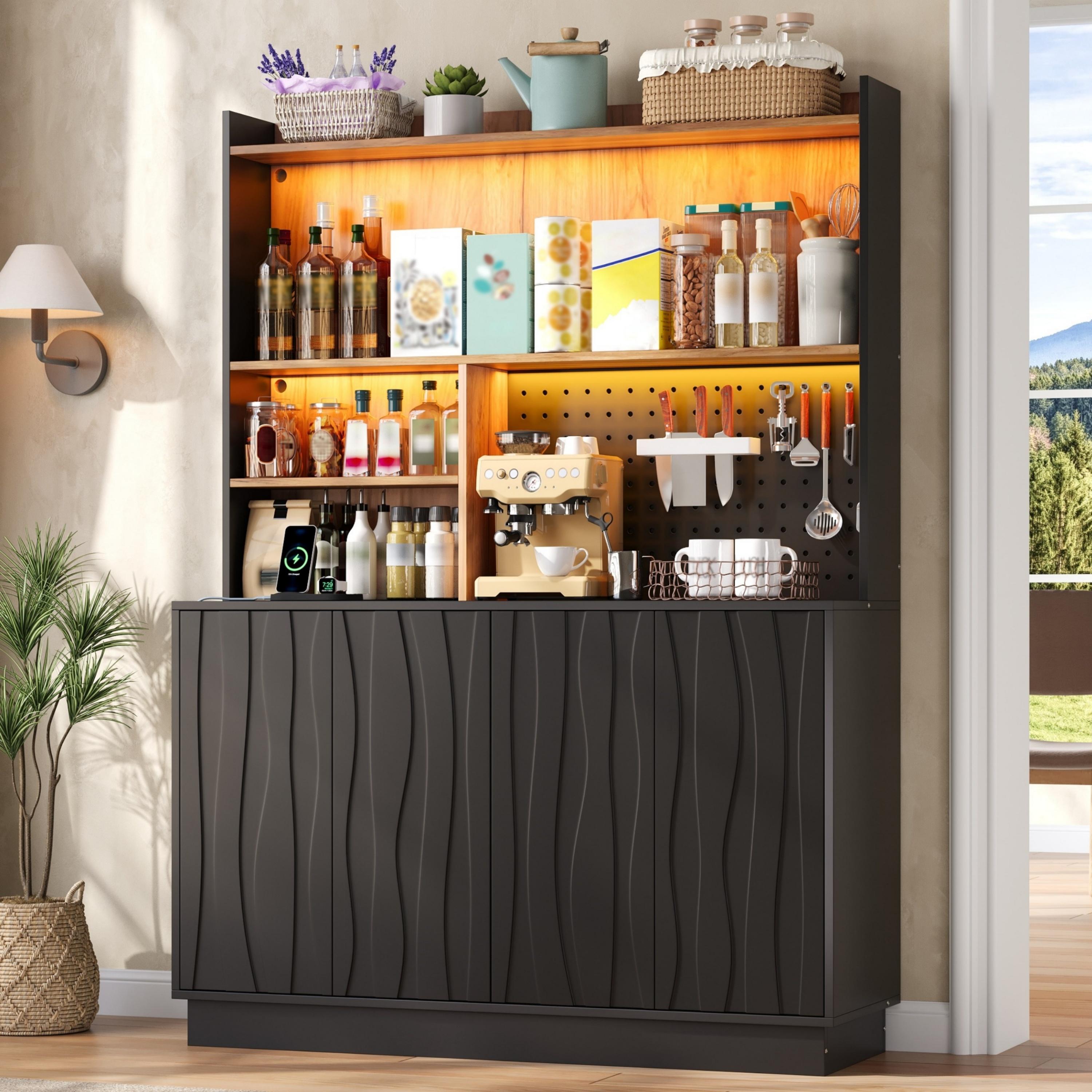 Kitchen Cabinet with LED Lighting and