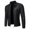 Veste en cuir de moto à col montant pour homme Cross2024: Mode Européenne & Américaine, Cuir Lavé
