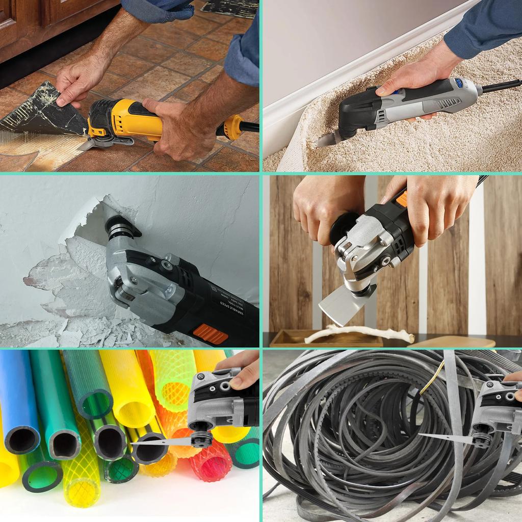 15Pcs Oscillating Tool Scraper Blades Kit Stainless Steel Multitool Blades Multipurpose Flexible and Rigid Cutting Scrapers Set