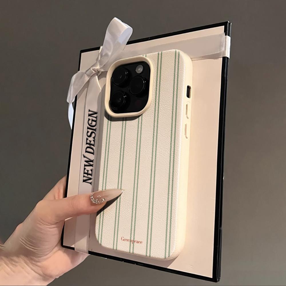 Pink Stripe Print Summer Phone Case For iPhone 16 15 14 13 17 Air Pro Max Plus 12 11 13 Pro XS XR Shockproof Soft Bumper Cover