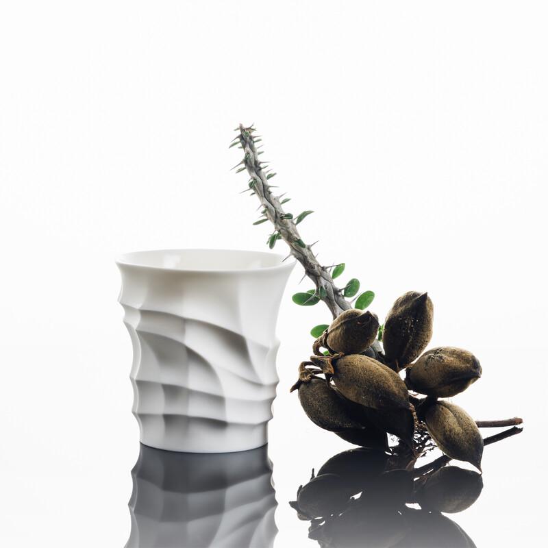 BORGES Ceramic Rib Shell Mug 220ml