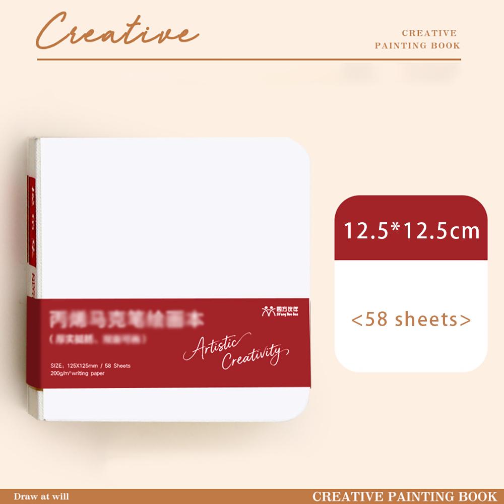 58 sheets Thickened drawing book, watercolor drawing blank portable acrylic marker drawing book, sketch sketchbook