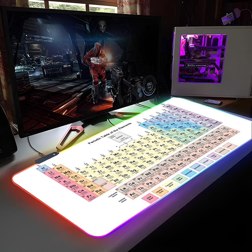 

Периодическая таблица химических элементов Коврик для мыши RGB-подсветка Коврик для мыши для ноутбука Коврик для мыши для игрового ноутбука Игровые аксессуары для компьютерного стола RGB600x300x3mm