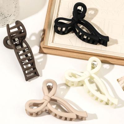 Bow Hair Clamp Strong Grip Holds Hair Neatly Hair Gripper Hair Accessory Claw Clip Plastic Metal Spring Large Hair Clip for Travel Shower Work