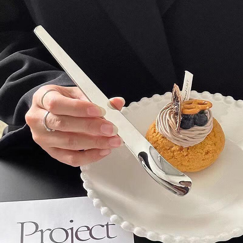 ZISIZ Golden Stainless Steel Ice Cream Spoons - 6-Piece Set