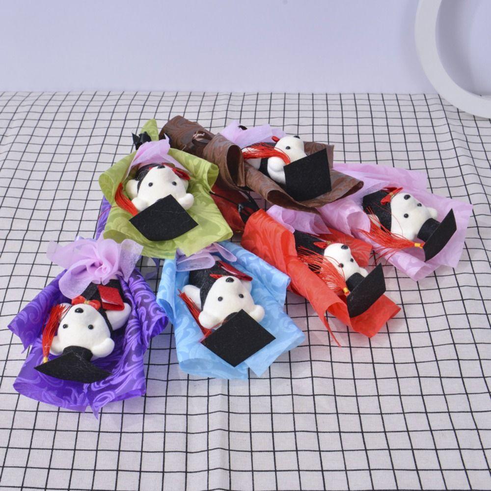 Plush Bear Bear Plush Bouquet Cartoon Doctoral Bear Toy Graduation Bear Bouquet  Birthday Party