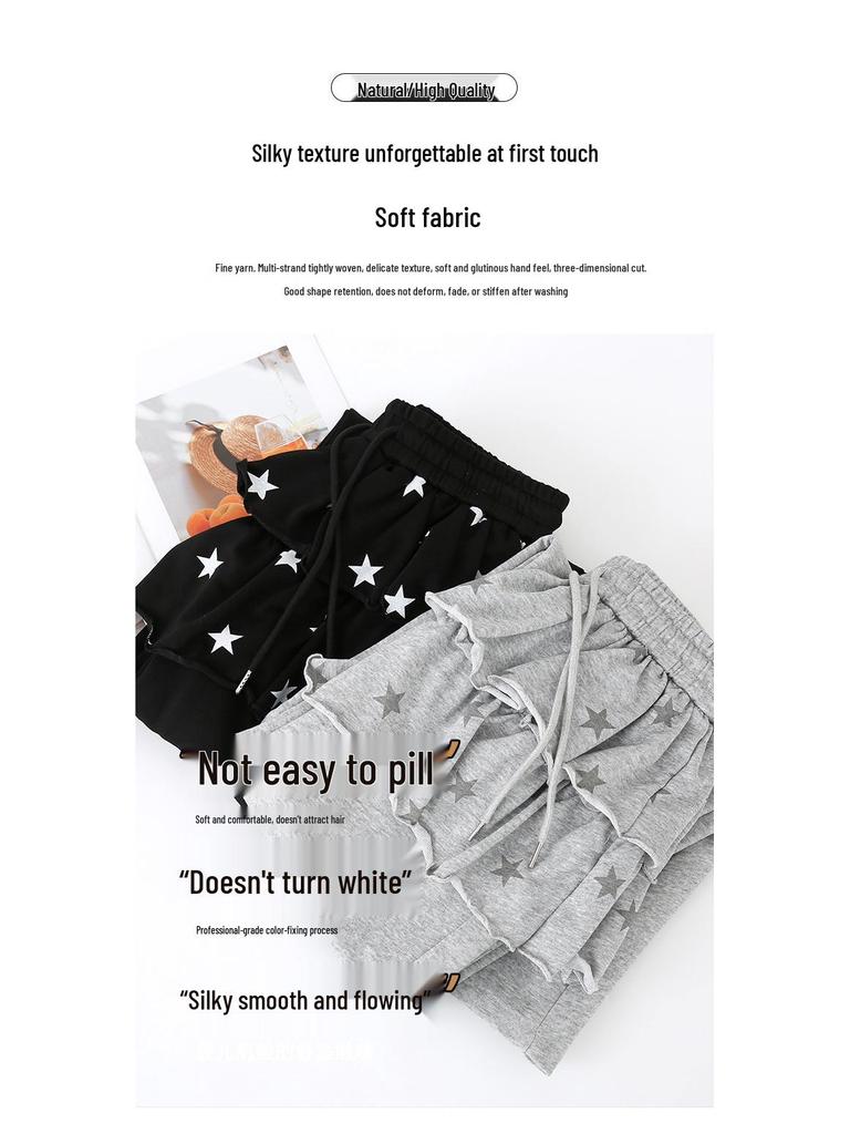 Falda con Dobladillo de Estrella Falsa de Dos Piezas para Niña 2026 Pantalones de Microcampana Adelgazantes - Estilo Casual de Primavera