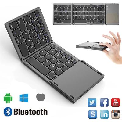 Mini Folding Keyboard Bluetooth Wireless Portable Universal Foldable Keyboard with Touchpad for Windows Android IOS Tablet iPad Phone