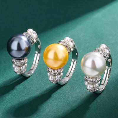 Bijoux Nouvelle Bague Perle Blanche Design Mode Bague Perle Bague